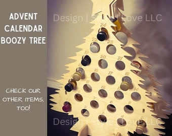 Boozy Tree, Personalized Adult Advent Calendar - Mini Liquor Bottle Advent Calendar, Liquor Advent Calendar, Adult Advent Calendar