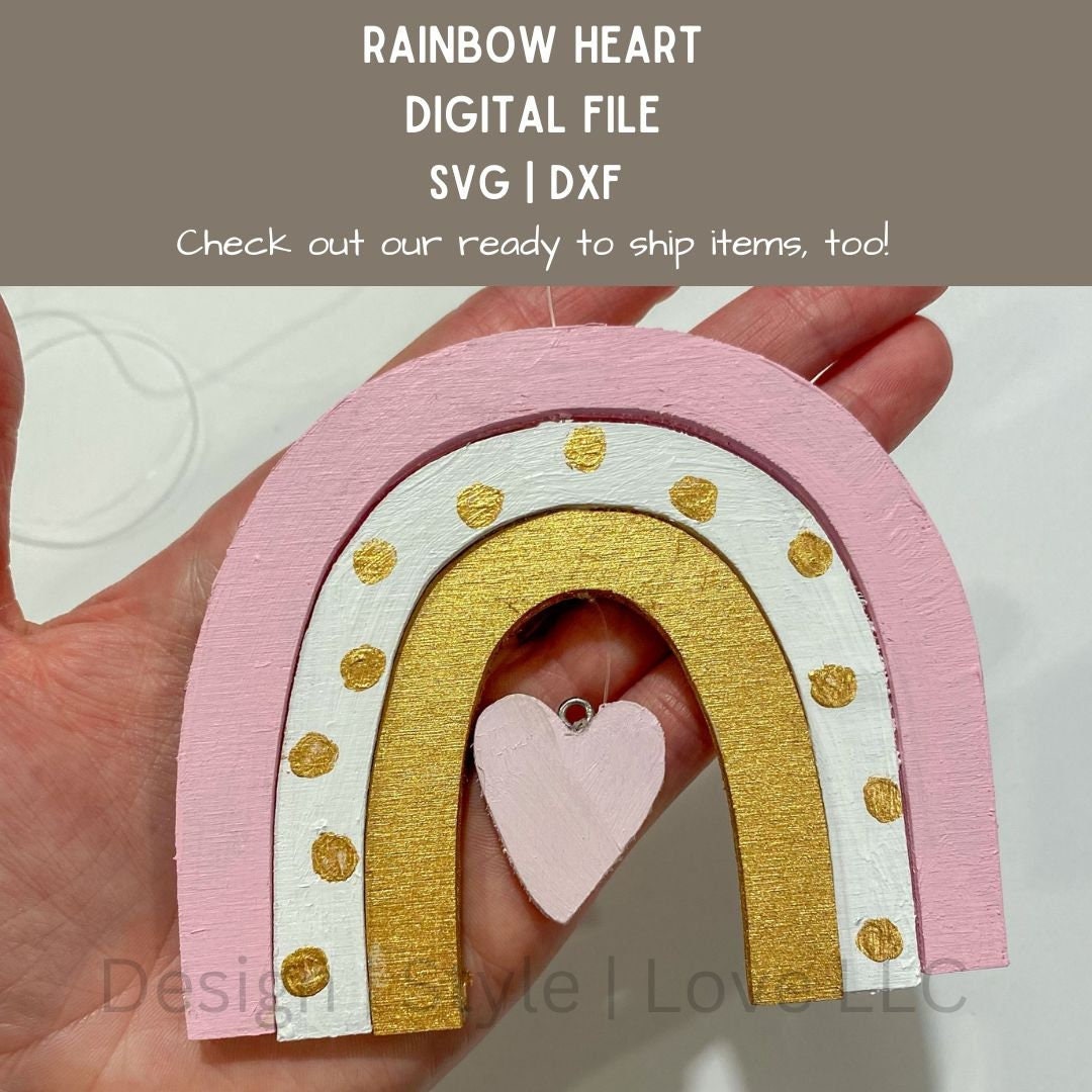 Rainbow Love CNC File | SVG + DXF + Glowforge