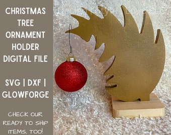 Soporte para adornos de árbol de Navidad / SVG y DXF digitales / Decoraciones navideñas