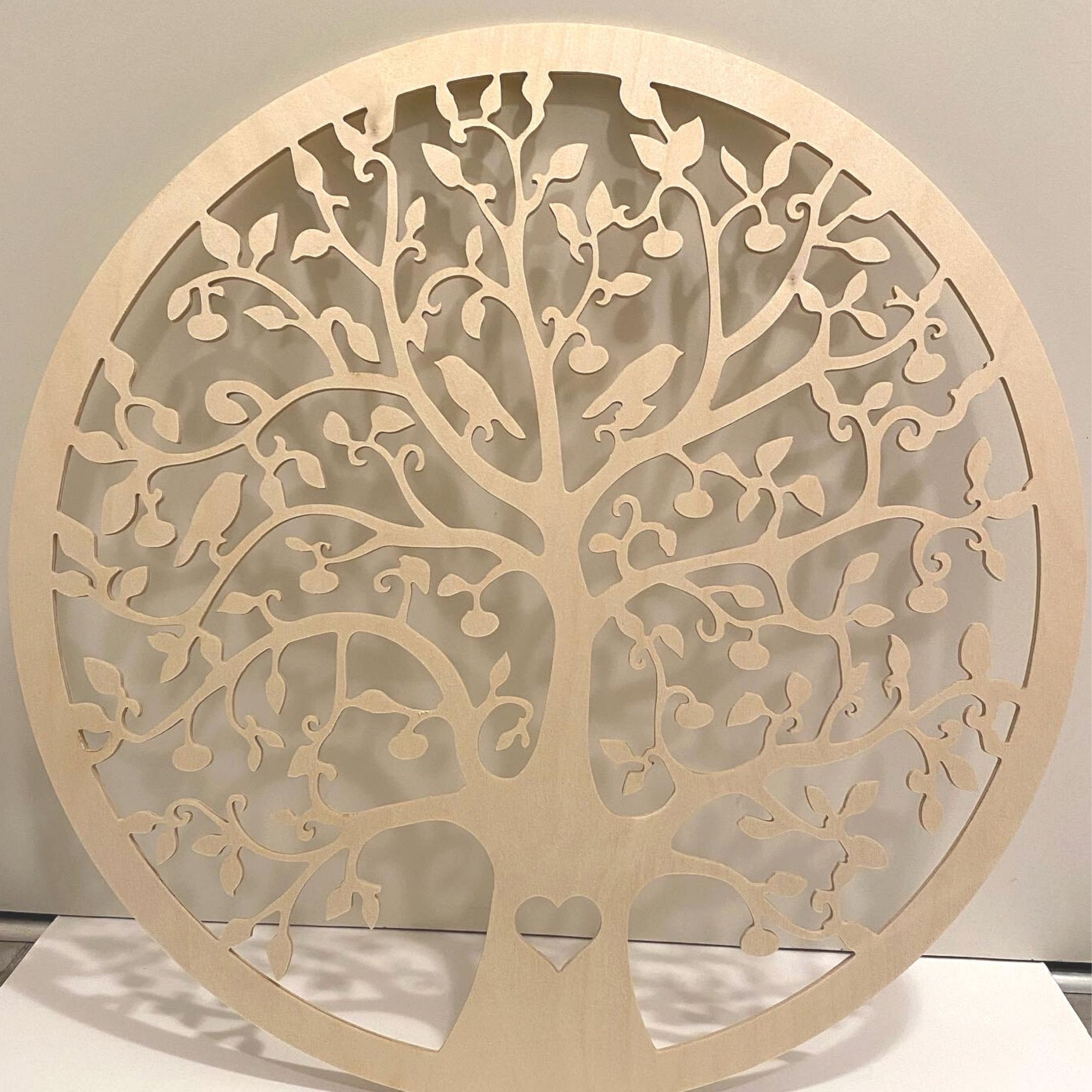 Large Round Tree of Life With Birds Wall Art Etsy