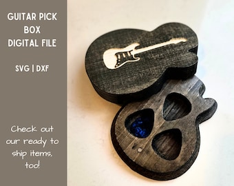 Soporte para púas de guitarra / Archivo CNC para descarga digital - SVG + DXF