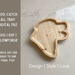 Vassoio raccoglitutto in legno con testa di cane File digitale / SVG + DXF / File di download digitale