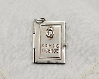 Vintage Sterling Silver Opening Driving Licence Charm or Pendant