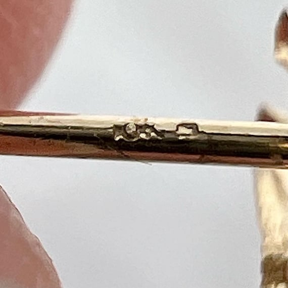 Vintage 10K Solid Gold Tiny Cat Stud Earrings - image 6