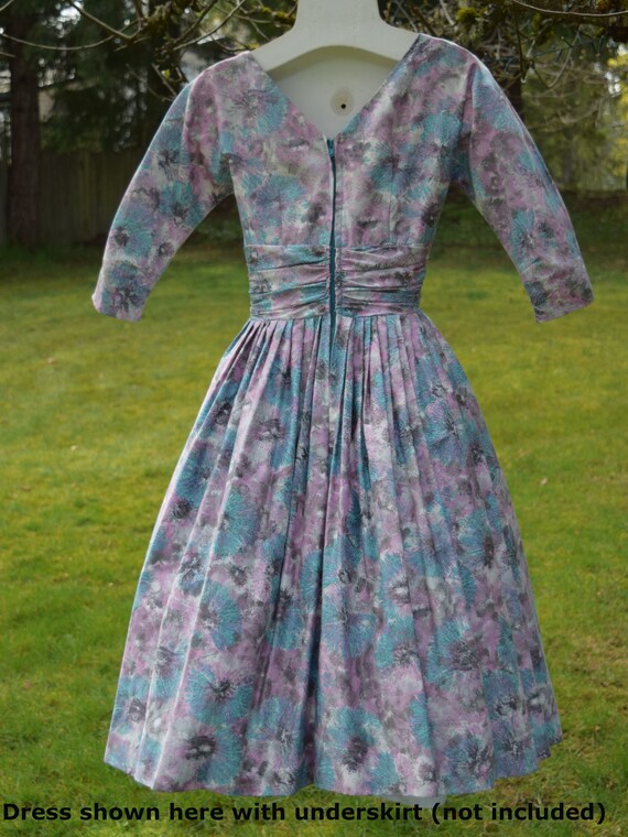 XS Petite Vintage 1950's Cotton Floral Day Dress … - image 3