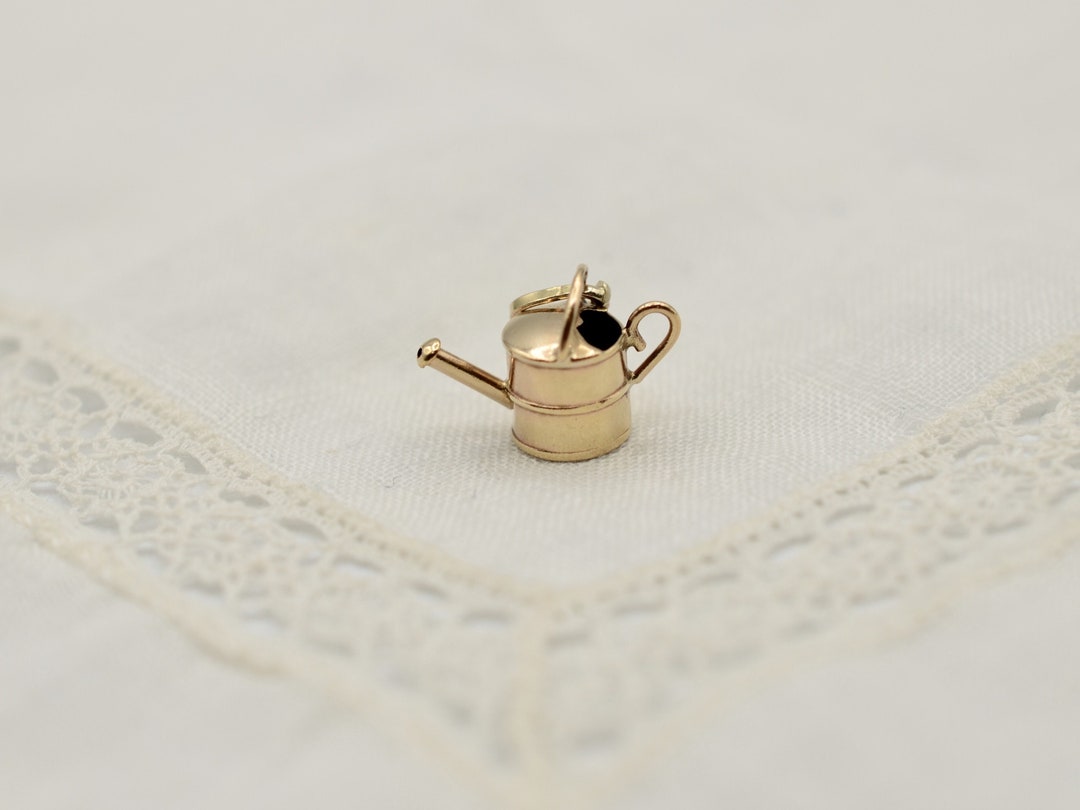 Vintage 9ct Gold Small Watering Can Charm or Pendant Etsy