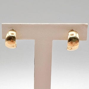 Vintage 14K Solid Gold Half Hoop Stud Earrings
