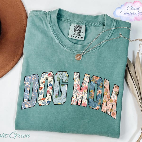 Camiseta Comfort Colors® para mamás perrunas, Camiseta floral para amantes de los perros, Regalo para mamá, Camiseta retro para mamás perrunas, Regalo para amantes de los perros, Camiseta para amantes de los animales, Camiseta para amantes de los perros
