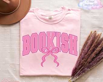 Comfort Colors® Pink Bookish Shirt, Bookworm Shirt, Librarian Shirt, Gift for Book Lover, Bookish Coquette Shirt, Retro Bookish Shirt
