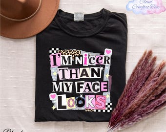Camiseta "Soy más amable de lo que parece", Camiseta sobre salud mental, Camiseta con cita divertida, Camiseta de humor para adultos, Camiseta divertida con sarcasmo de Comfort Colors®