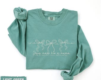 Comfort Colors® Jesus Made Her A Mama Shirt, Gift for Mom, Bible Verse Shirt, Christian Gifts, Jesus Love Shirt, New Mom Gifts, Mama Shirt