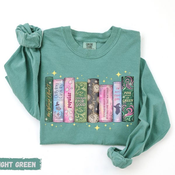 Comfort Colors® Wicked Shirt, Wicked Book Spine Shirt, Wizard Movie Fan Shirt, Wicked Changed For Good Shirt, Wicked Long Sleeve Shirt
