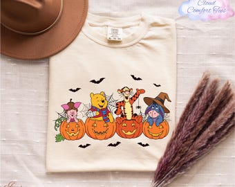 Comfort Colors® Winnie The Pooh Halloween Shirt, Disney Squad Halloween Shirt, Pooh Pumpkin Shirt, Pooh and Friends Halloween Shirt