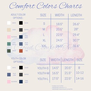 a color chart that provides size and width options for different adult and youth colors. The chart includes color names such as white, black, blue, green, and pink, along with corresponding size and width measurements. The chart is designed to help users determine the appropriate size and width for various colors, ensuring a comfortable fit for the chosen color.