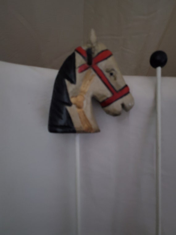 Vintage Miniature Horse Head on Stick Etsy