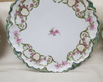 Scalloped M Z Austria China Plate w/ Gold Trim