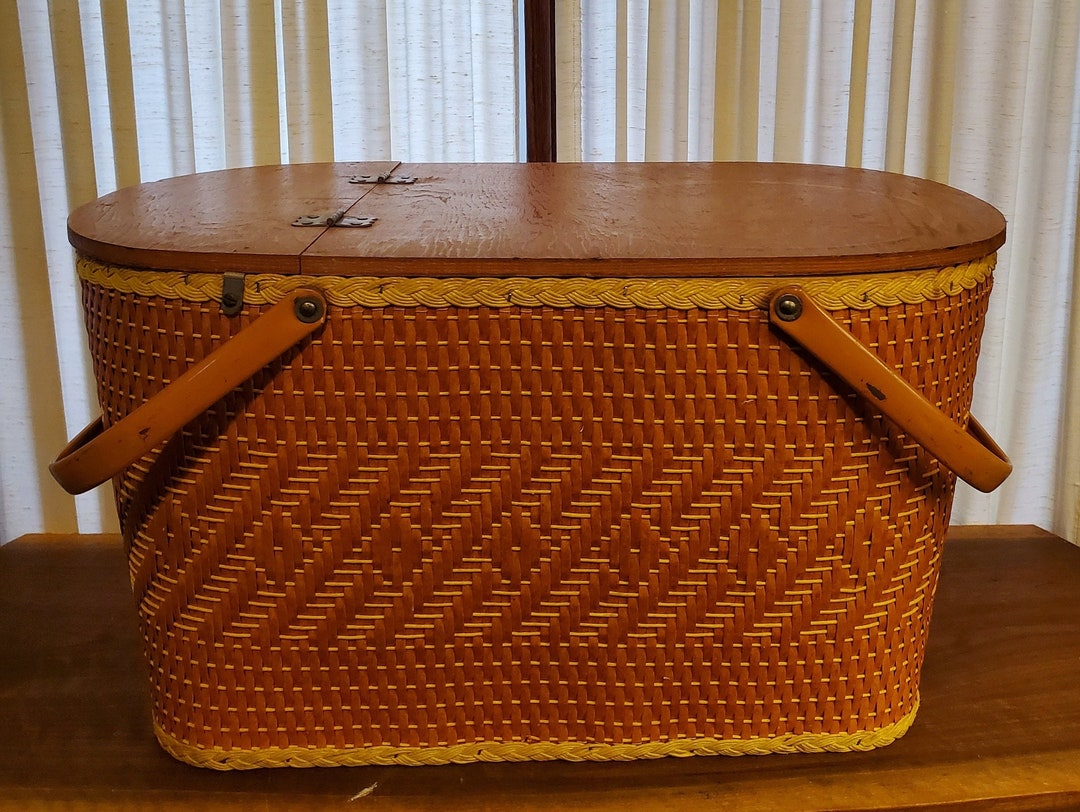 Redmon Wicker Picnic Basket Etsy