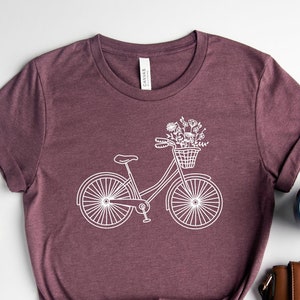 Wildflowers Bike Shirt / Spring Flowers Shirt / Happy Spring Shirt / Flower Lover Shirt / Bicycle Flowers Tee / Spring Tee / Gardener Shirt