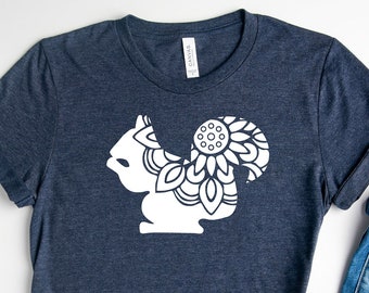 Squirrel Shirt / Mandala Squirrel Shirt / Mandala Animal Shirt / Mandala Shirt / Animal Lover Shirt / Gift For Her / Birthday Gift Tee