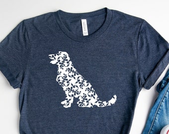 Floral Dog Shirt / Floral Dog Tee / Dog Lover Shirt / Animal Lover Tee / Floral Animal Shirt / Gift For Her / Dog Mama Shirt