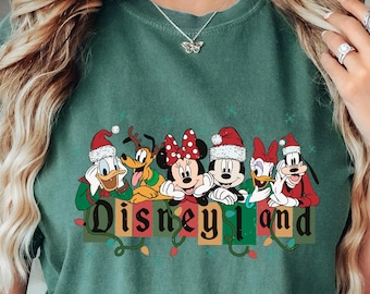 Comfort Colors® Disneyland Christmas Shirt, Mickey and Friends Xmas Shirt, Christmas Mickey Shirt, Minnie Christmas Shirt, Disney Xmas Shirt