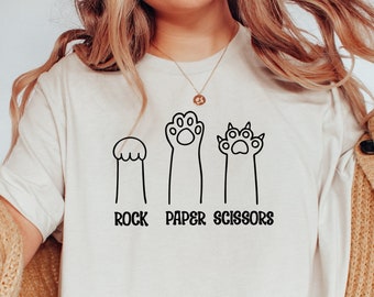 Rock Paper Scissors Shirt | Cat Paw Sweatshirt | Animal Lover Shirt | Cat Mom Shirt | Funny Cat Shirt | Gift For Her