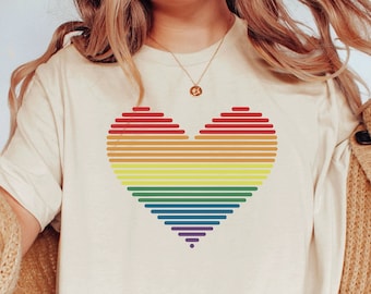 Rainbow Heart Shirt / Pride Heart Shirt / LGBTQ Shirt / Pride Ally Shirt / Human Rights Shirt / Equality Shirt / Pride Month Shirt