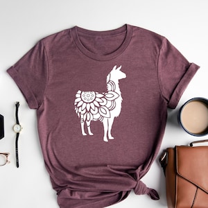 Cute Llama Shirt / Mandala Llama Shirt / Animal Lover Tee / Floral Animal Shirt / Gift For Her