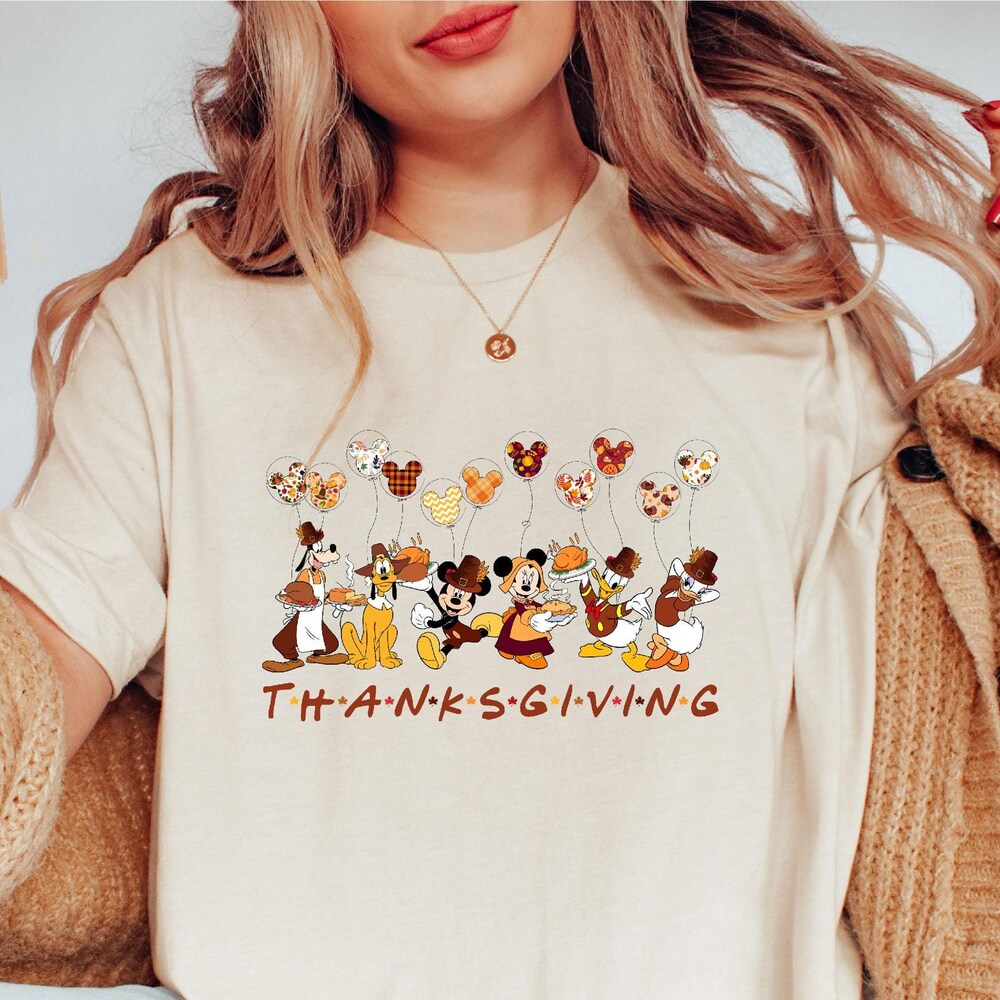Mickey And Friends Balloons Thanksgiving Shirt, Disney Thanksgiving Shirt, Thanksgiving Dinner Gifts, Gift For Thanksgiving, Family Tees