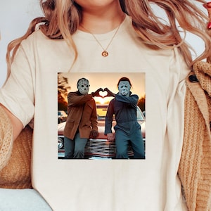 90s Horror Movie Shirt / Michael and Jason Heart Hands Shirt / Funny Halloween Shirt / Horror Movie Shirt / Halloween Gifts