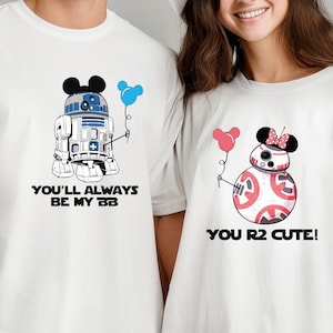 Disney Star Wars Couple Shirts, Matching Star Wars Shirt, Disney Valentines Shirt, R2D2 and BB8 Shirts, Galaxy&#39;s Edge Shirt, Star Wars Lover