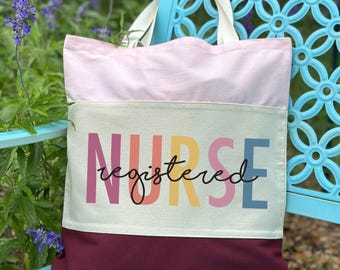 Nurse Tote Bag, Registered Nurse Tote Bag, Gift for Nurse, Nursing Student Tote Bag, Nurse Graduation Gift, Nurse Gift