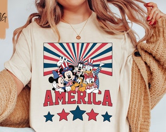 Disney America Shirt / Disney Fourth of July Shirt / Fourth of July Disneyland Vacation Shirt / Retro Mickey America Shirt / USA Shirt