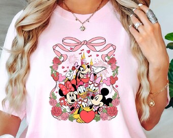 Comfort Colors® Mickey and Friends Valentine's Day Shirt, Magic Kingdom Shirt, Happy Valentines Shirt, Disney Couples Shirt, Valentines Gift