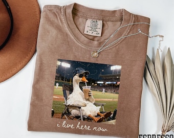 I Live Here Now Shirt, Baseball Goose Shirt, Softball Shirt, Baseball Lover Shirt, Sport Season Shirt, Comfort Colors® Funny Game Day Shirt
