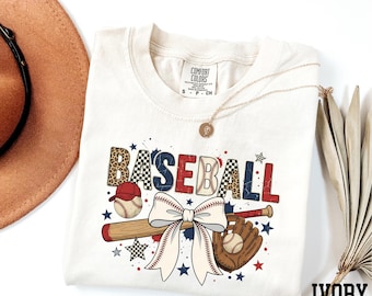 Comfort Colors® Baseball Shirt, Baseball Coquette Shirt, Baseball Season Shirt, Retro Baseball Shirt, Baseball Mama Gift, Baseball Lover Tee