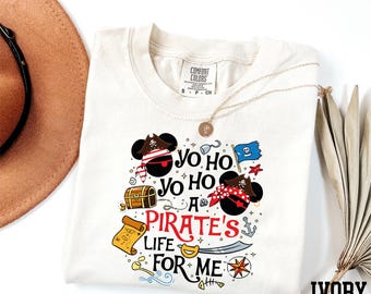 Comfort Colors® Disney Yo Ho Yo Ho A Pirate's Life For Me Shirt, Mickey Pirate Life Shirt, Disney Cruise Tee, Mickey and Minnie Pirate Shirt