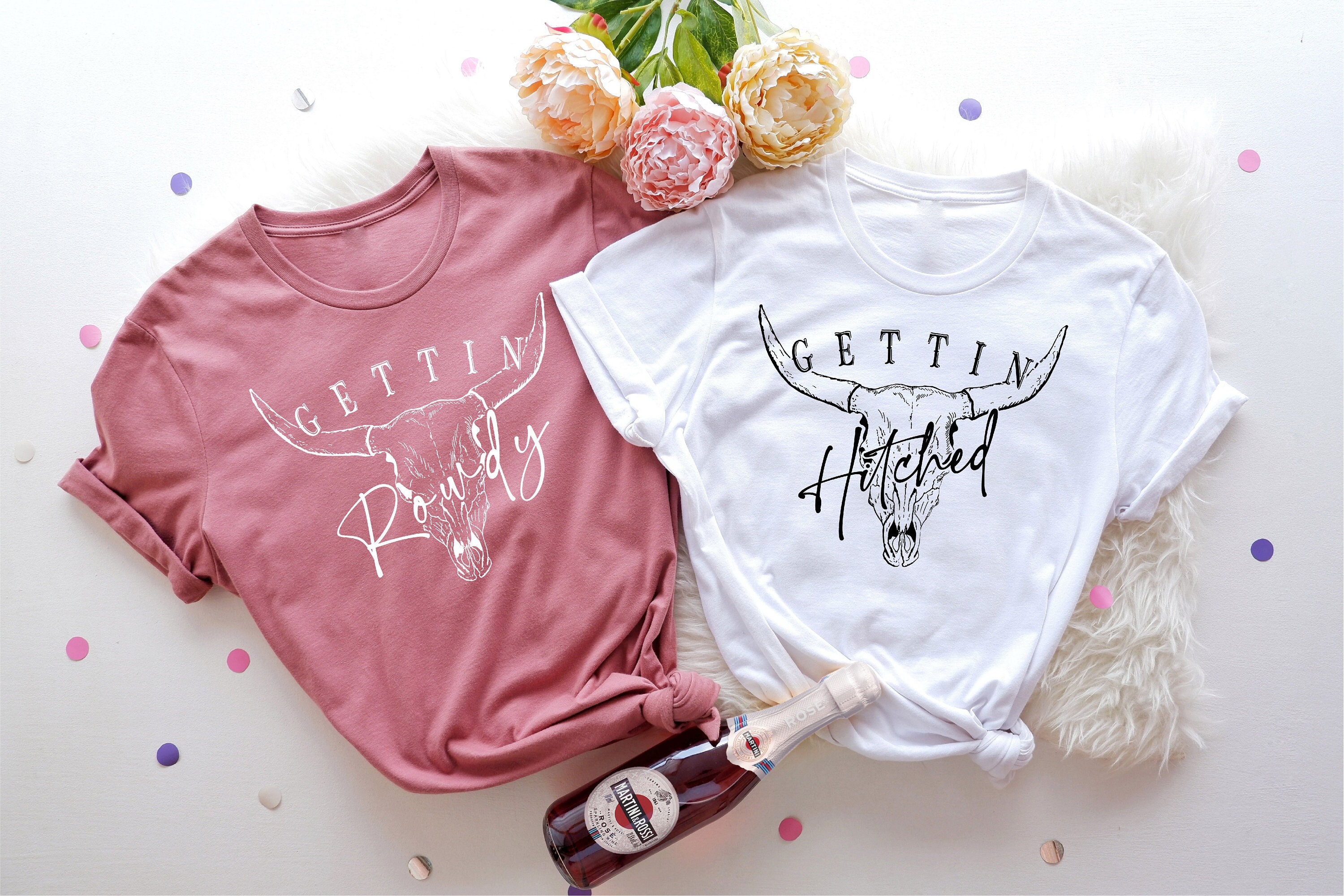 Getting Hitched Getting Rowdy Shirts / Bachelorette Party Shirt / Bridesmaid Shirts / Western Bachelorette Party / Funny Bachelorette Shirts