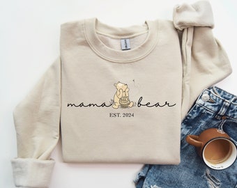 Mama Bear Sweatshirt / Custom Pooh Bear Mom Sweatshirt / Winnie the Pooh Sweatshirt / Mom Gifts / Disneyland Family Vacation