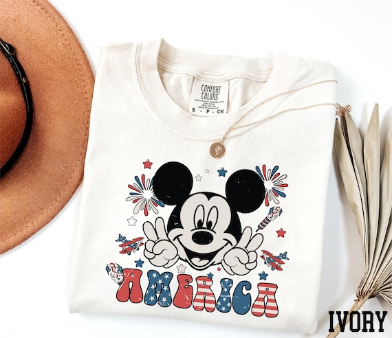 Comfort Colors® Mickey America Shirt, Disney 4th of July Shirt, Mickey Party Shirt, Mickey Fireworks Shirt, Retro Mickey America Shirt