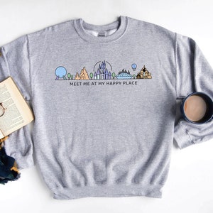 Meet Me At My Happy Place Sweatshirt / Disneyland Sweatshirt / 2024 Disney Trip / Disney Family Vacation / Matching Disney Sweaters bild 4
