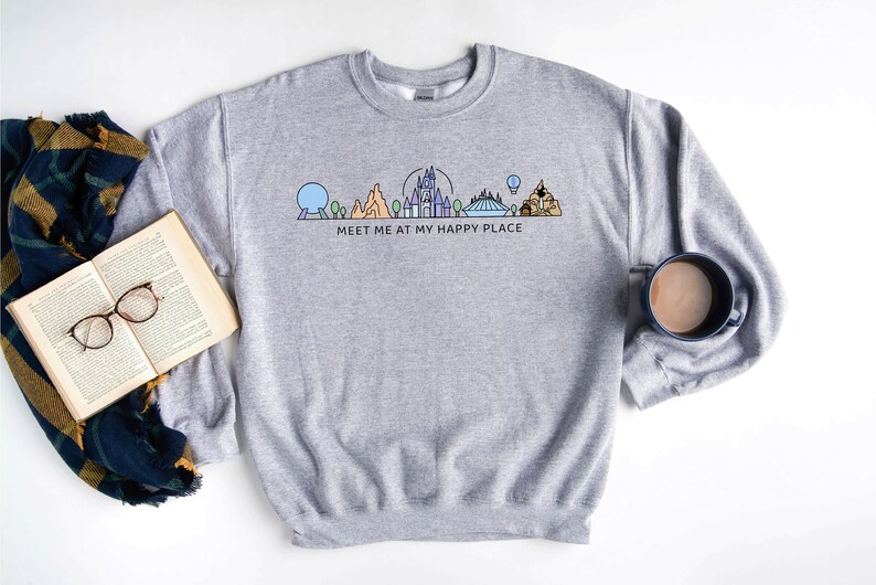 Meet Me At My Happy Place Sweatshirt / Disneyland Sweatshirt / 2024 Disney Trip / Disney Family Vacation / Matching Disney Sweaters bild 4