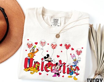 Comfort Colors® Valentine Shirt, Mickey and Friends Valentine Shirt, Disney Valentine's Day Shirt, Disney Love Shirt, Gift for Valentine