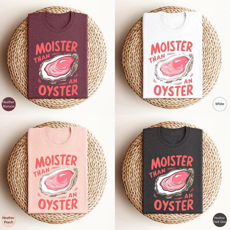 four t - shirts that say, monster, that's an oyster