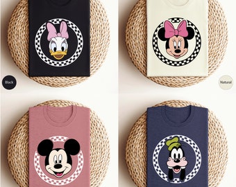 Retro Disney Characters Shirt / Checkered Mickey and Friends Shirt / Disney Trip Shirt / Disneyland Shirts / Custom Disneyworld Shirt