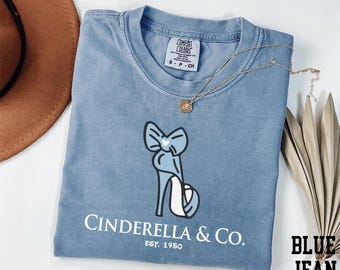 Comfort Colors® Cinderella and Co Est 1950 Shirt, Disney Princess Shirt, Disney Cinderella Tee, Cinderella Glass Slipper Shirt, Disney Shirt