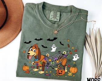 Comfort Colors® Toy Story Slinky Halloween Shirt, Slinky Dog Halloween Tee, Toy Story Halloween Gift, Disney Halloween Shirt, Slinky Dog Tee