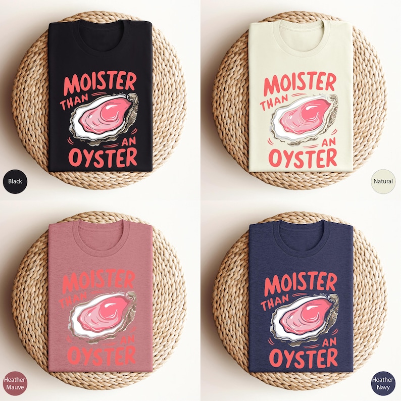 four t - shirts that say, monster, that's an oyster