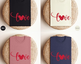 Mickey Love Shirt, Disney Love Sweatshirt, Valentines Day Shirt, Valentines Day Gift, Disney Valentines Day Vacation, Disney Couple Tee