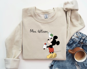 Custom Disney Teacher Sweatshirt / Mickey Teacher Sweatshirt / Custom Teacher Gift / Teacher Appreciation Gift / Cute Teacher Sweater